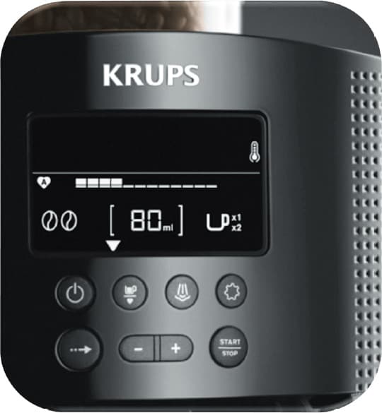 Krups Αυτόματη Μηχανή Espresso 1450W Πίεσης 15bar για Cappuccino με Μύλο Άλεσης Μαύρη EA8150 5