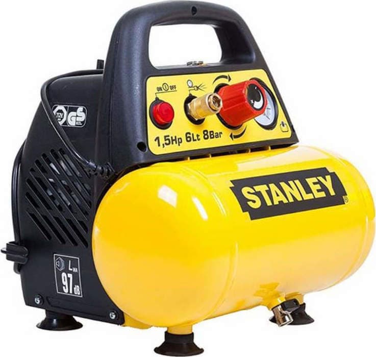 Stanley Μονοφασικό Κομπρεσέρ Αέρος 97dB με Ισχύ 1.47hp και Αεροφυλάκιο 6lt