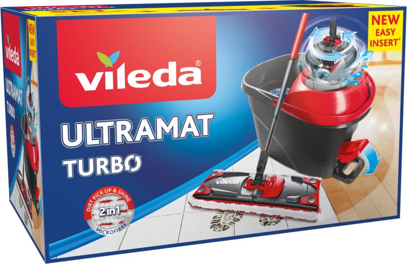 Vileda Ultramax Turbo Microfibre 2in1 Περιστρεφόμενη Παρκετέζα 163425