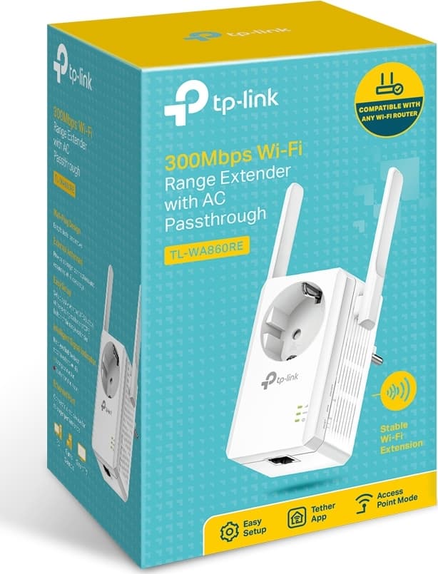 TP-LINK TL-WA860RE v6 WiFi Extender Single Band (2.4GHz) 300Mbps 5