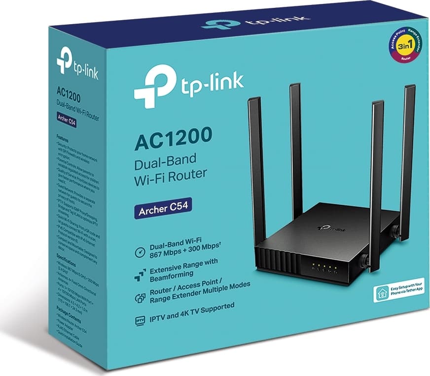 TP-LINK Archer C54 v1 Ασύρματο Router Wi‑Fi 5 με 4 Θύρες 4