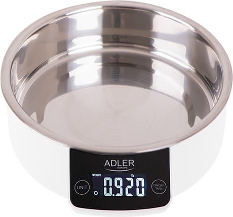 Adler Ψηφιακή Ζυγαριά Κουζίνας με Κάδο έως 5kg Λευκή AD 3166 5