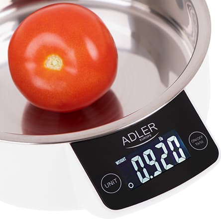 Adler Ψηφιακή Ζυγαριά Κουζίνας με Κάδο έως 5kg Λευκή AD 3166 3
