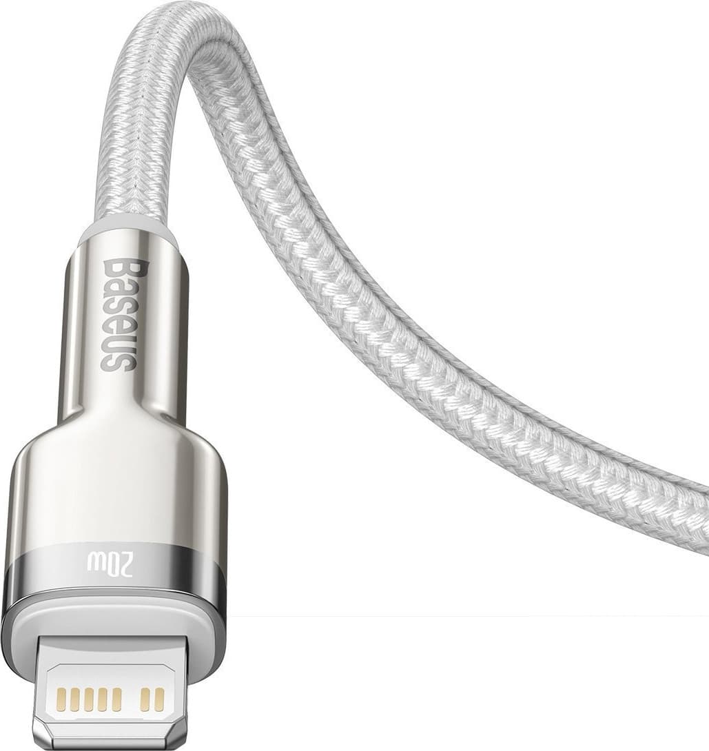 Baseus Cafule Braided USB-C to Lightning Cable 20W Λευκό 1m (CATLJK-A02) 5