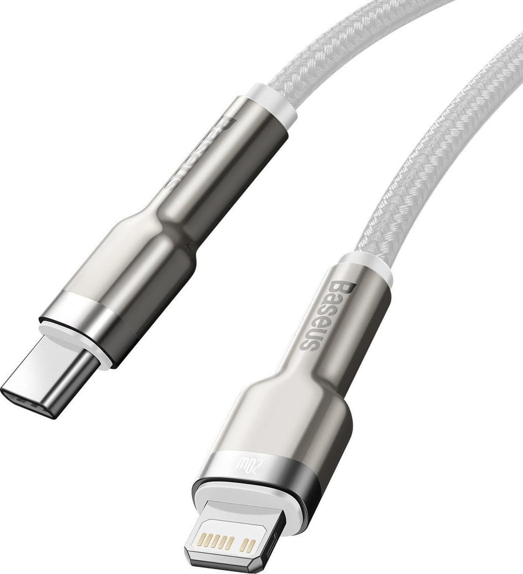 Baseus Cafule Braided USB-C to Lightning Cable 20W Λευκό 1m (CATLJK-A02) 4