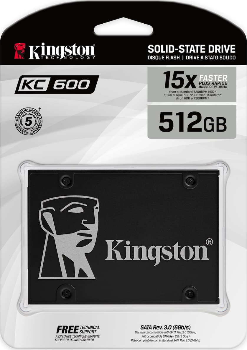 Kingston KC600 SSD 1TB τύπου 2.5'' με σύνδεση SATA III SKC600/1024G 3