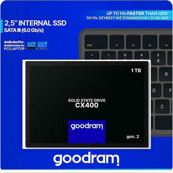 GoodRAM CX400 gen.2 SSD 1TB τύπου 2.5'' με σύνδεση SATA III SSDPR-CX400-01T-G2 3