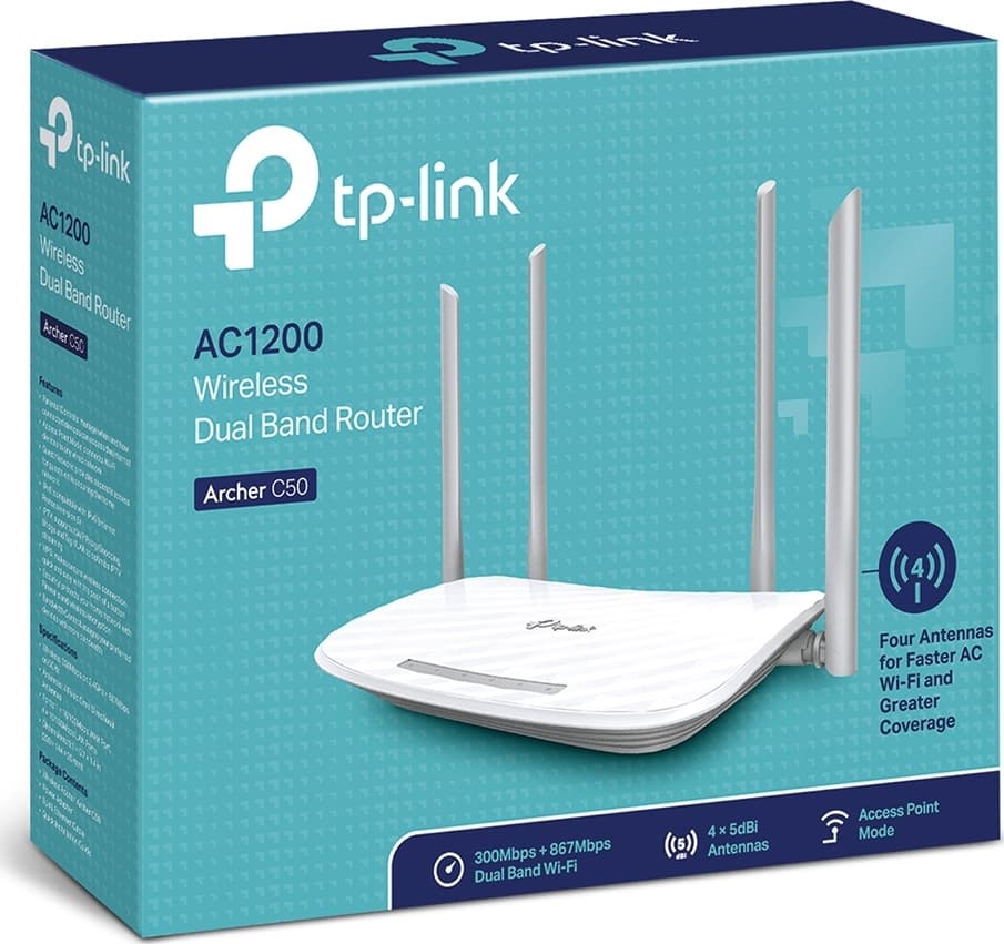 TP-LINK Archer C50 v6 Ασύρματο Router Wi‑Fi 5 με 4 Θύρες 4