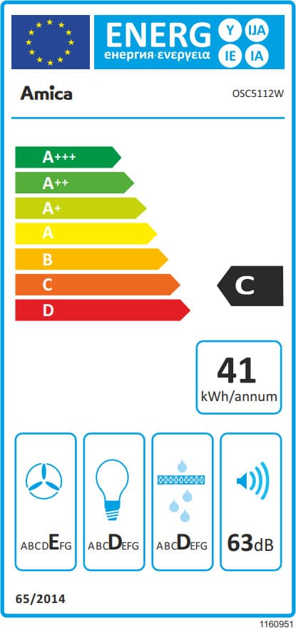 Amica OSC5112W Ελεύθερος Απορροφητήρας 50cm Λευκός 2