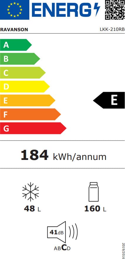 Ravanson Ψυγείο Δίπορτο 208lt Υ147xΠ54.5xΒ58.5εκ. Μαύρο LKK-210RB 5