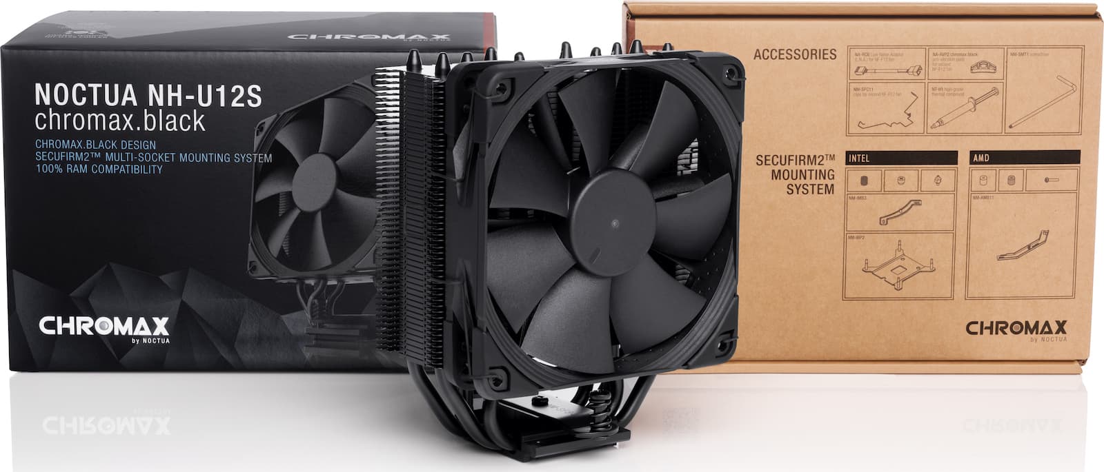 Noctua NH-U12S chromax.black Ψύκτρα Επεξεργαστή για Socket AM4/AM5/1200/115x/1700 4