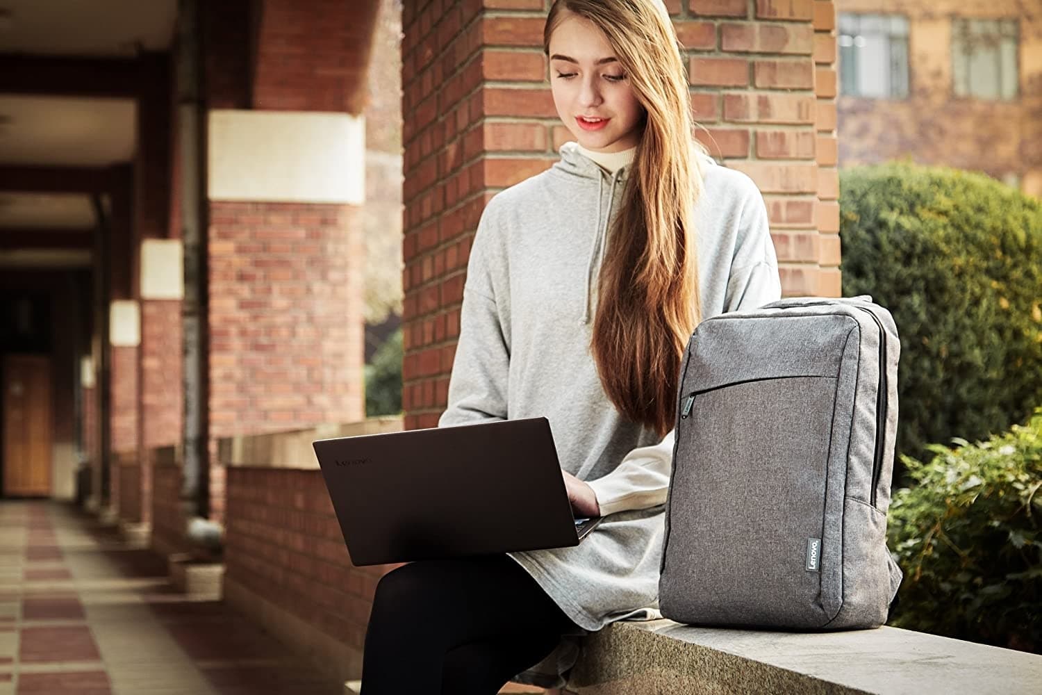 Lenovo B210 Αδιάβροχη Τσάντα Πλάτης για Laptop 15.6" σε Γκρι χρώμα 8