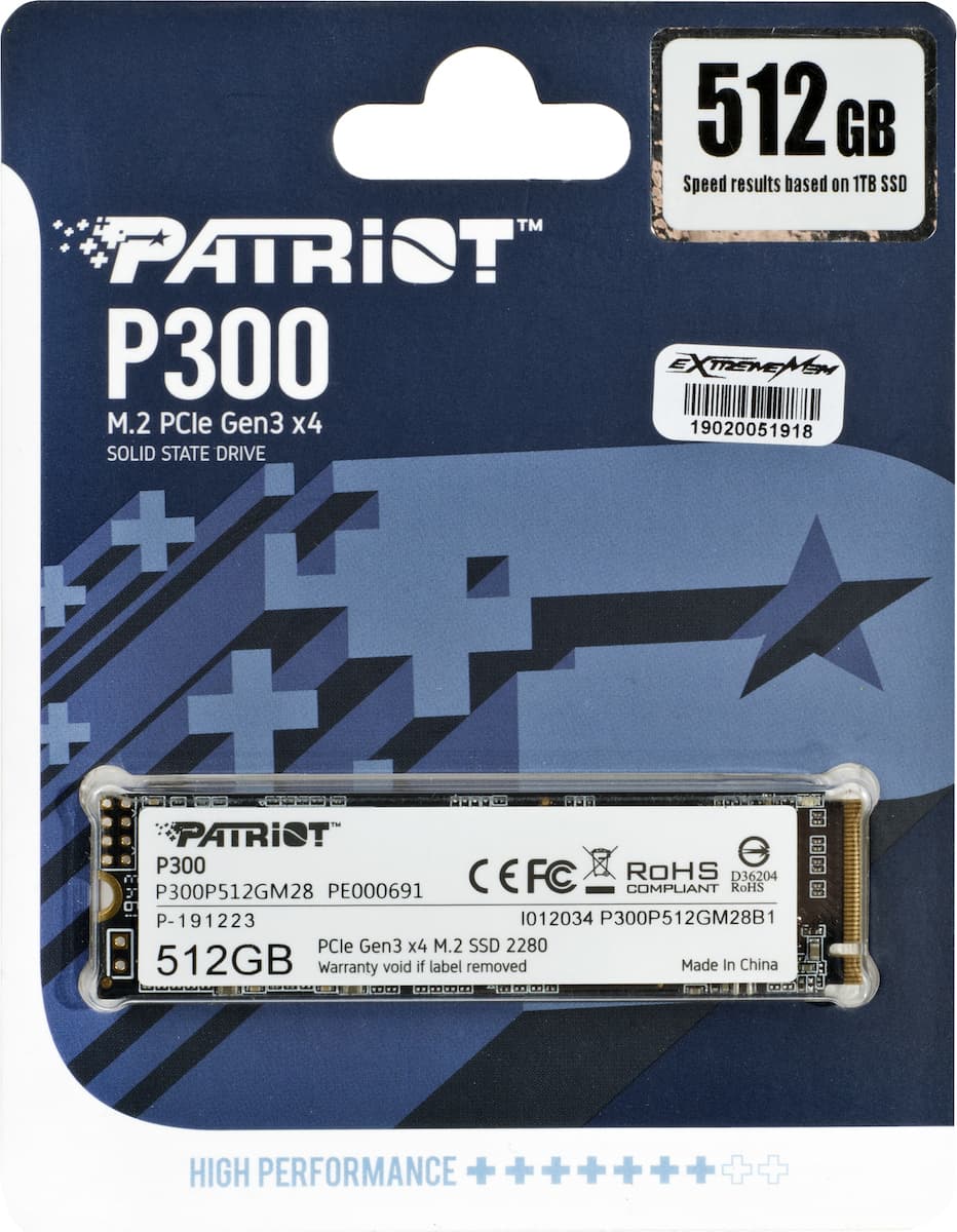Patriot P300 SSD 512GB τύπου M.2 με σύνδεση PCI Express 3.0 P300P512GM28 4
