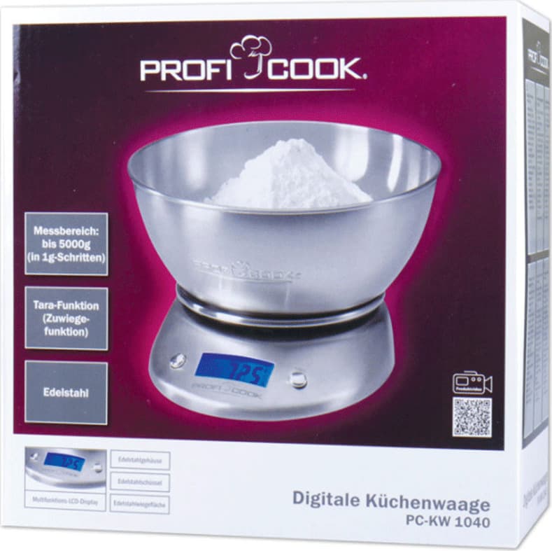 Profi Cook PC-KW 1040 Ψηφιακή Ζυγαριά Κουζίνας με Κάδο έως 5kg Inox 501040 4
