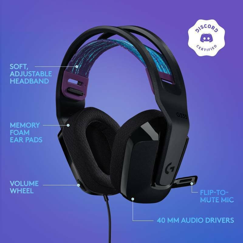 Logitech G335 Over Ear Gaming Headset με σύνδεση 3.5mm 6
