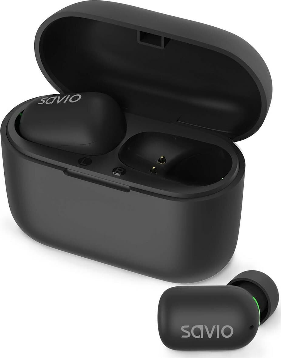 Savio TWS-09 In-ear Bluetooth Handsfree Ακουστικά με Θήκη Φόρτισης Μαύρα 8