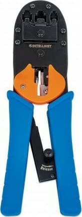 Intellinet Πρέσα Ακροδεκτών Δικτύου RJ12, RJ11, RJ45 με Απογυμνωτή, Μηχανισμό Καστάνιας και Μόνωση (Μήκος 180mm) 211048 3