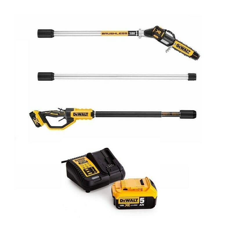 DEWALT DCMPS567P1 Τηλεσκοπικό Κονταροπρίονο Μπαταρίας 18V 1x5Ah Συνολικού Μήκους 200cm και Λάμα 20cm 7