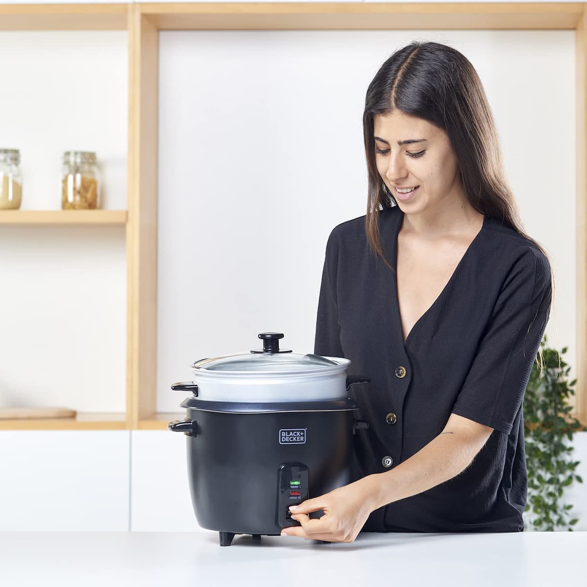 Black & Decker Rice Cooker 700W με Χωρητικότητα 1.8lt ES9680120B 5