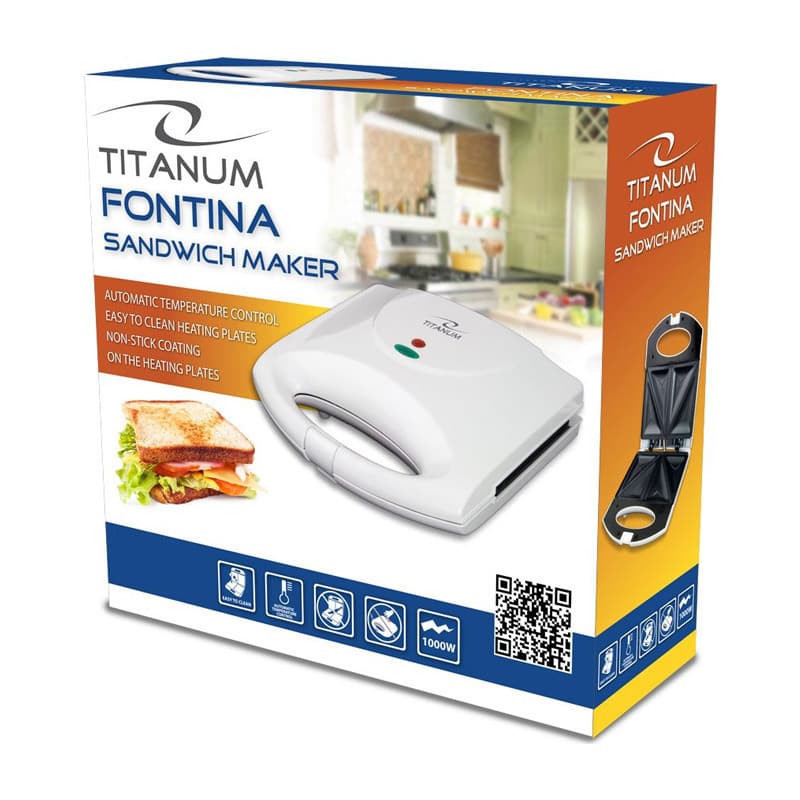 Titanum TKT006W Τοστιέρα για 2 Τοστ 1000W Λευκή 3