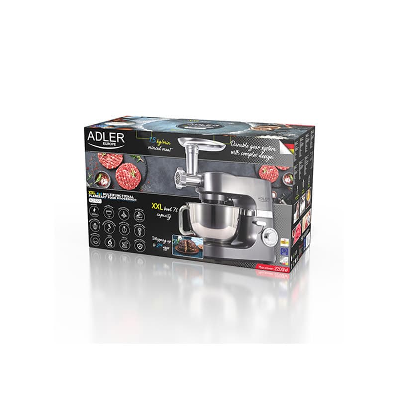 Adler Κουζινομηχανή 2200W με Ανοξείδωτο Κάδο 7lt Γκρι AD 4221 7