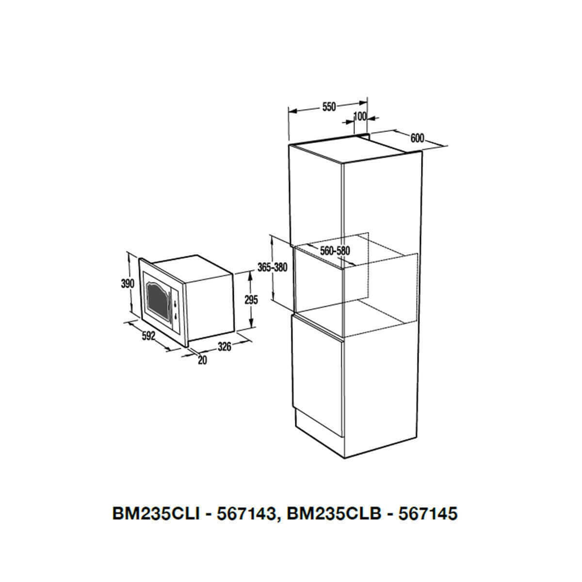 Gorenje BM235CLB 567145 Εντοιχιζόμενος Φούρνος Μικροκυμάτων με Grill 23lt Μαύρος 4