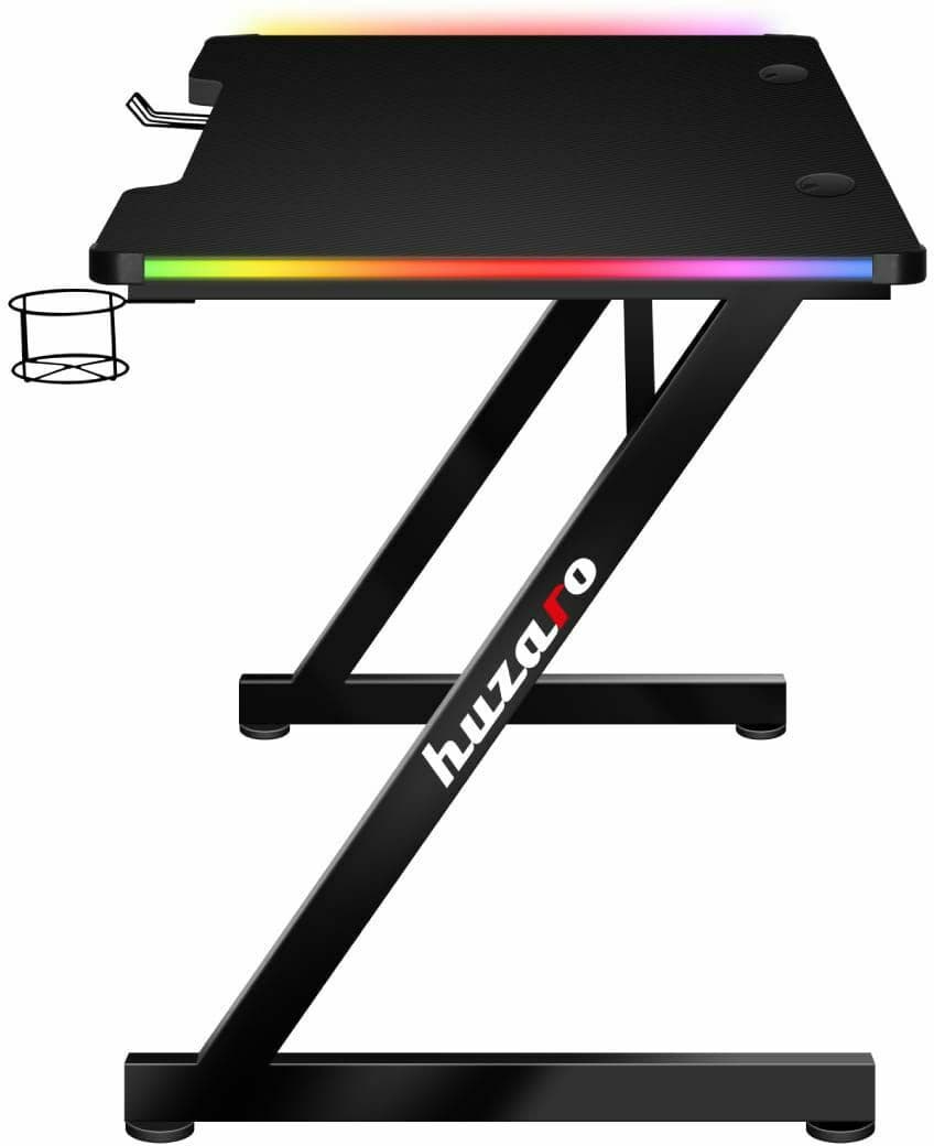 Γραφείο Gaming Hero 2.5 RGB Ξύλινο Μαύρο με Μεταλλικά Πόδια & LED 120x60x75εκ. 2