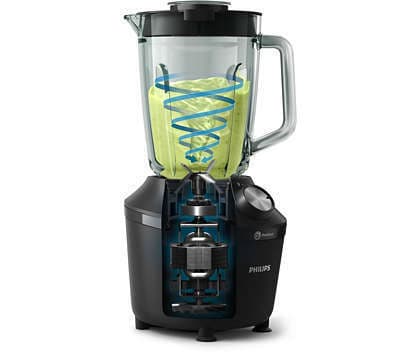 Philips 3000 Series Μπλέντερ με Γυάλινη Κανάτα 1.25 lt 600W Μαύρο