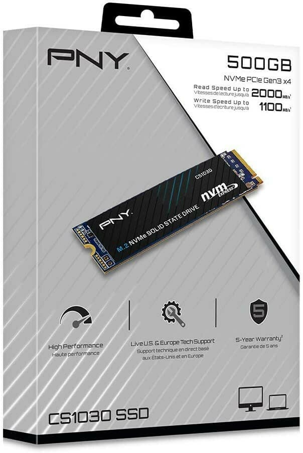 PNY CS1030 SSD 500GB τύπου M.2 με σύνδεση PCI Express 3.0 M280CS1030-500-RB Bulk 2