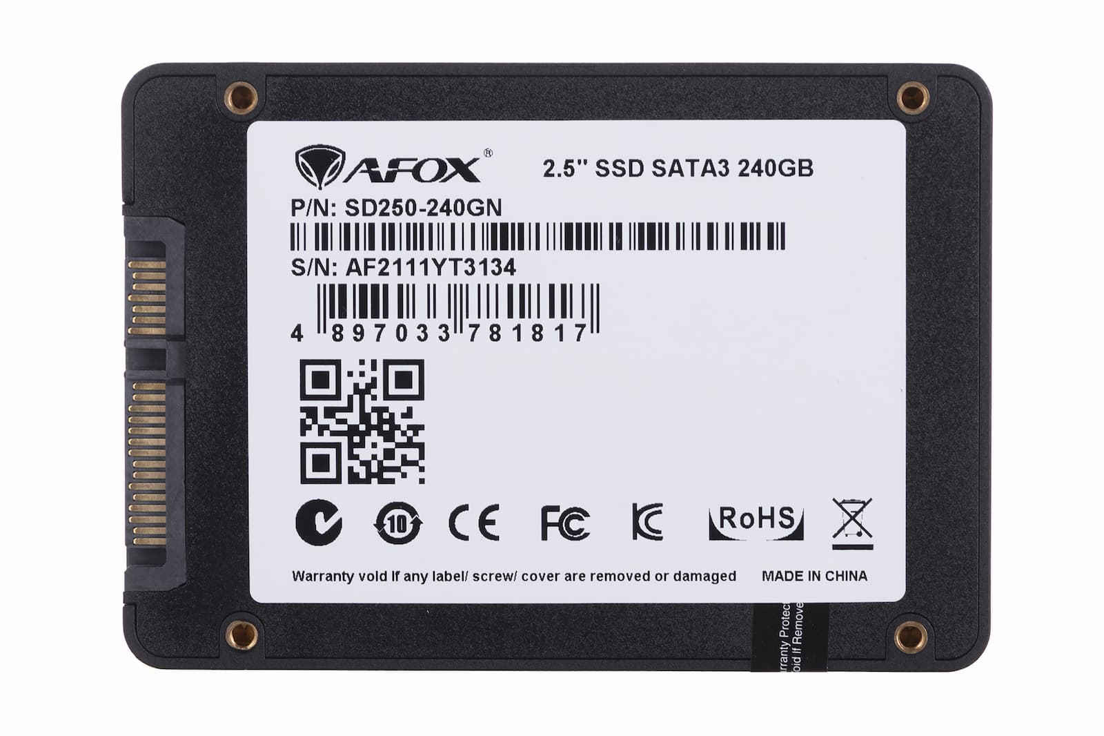 Afox SSD 240GB τύπου 2.5'' με σύνδεση SATA III SD250-240GN 4