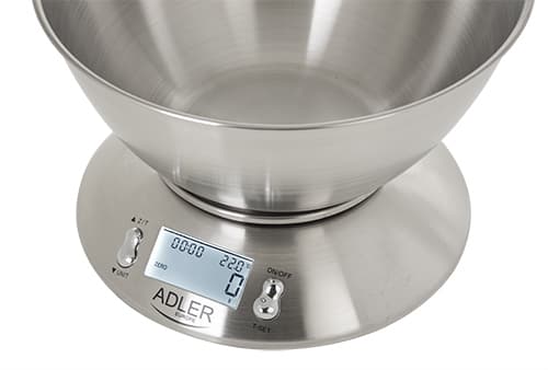 Adler AD-3134 Ψηφιακή Ζυγαριά Κουζίνας με Κάδο έως 5kg Inox AD 3134 4