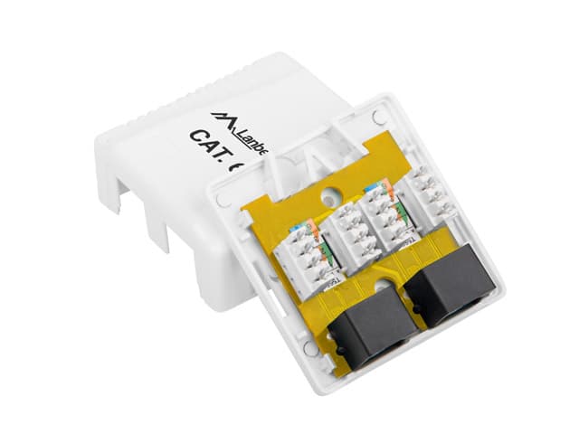 Lanberg Διπλή Εξωτερική Πρίζα Δικτύου RJ45 Τύπου Cat6 σε Λευκό Χρώμα OU6-0002-W 2