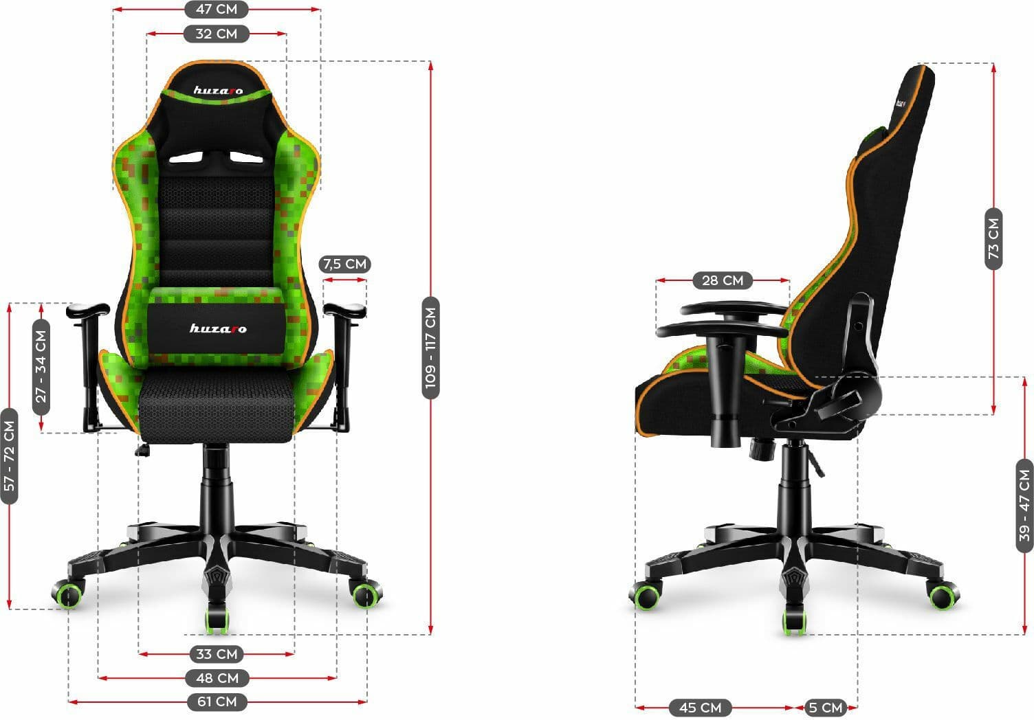 Huzaro Ranger 6.0 Child Καρέκλα Gaming με Ρυθμιζόμενα Μπράτσα Pixel 7