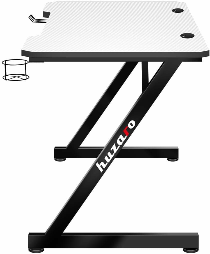 Γραφείο Gaming Hero 2.5 Ξύλινο Λευκό με Μεταλλικά Πόδια & LED 120x60x75εκ. 4