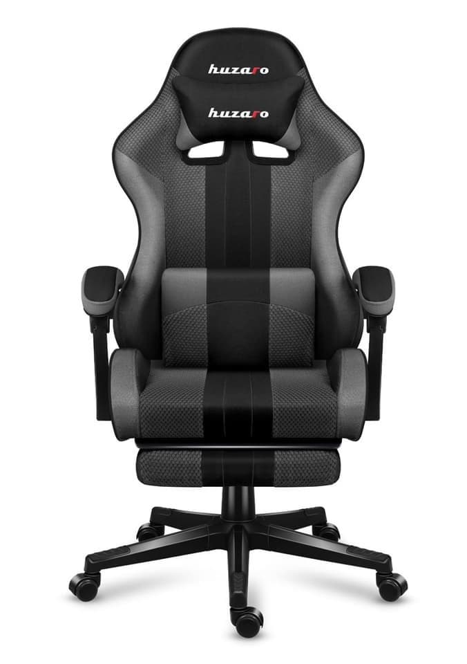 Huzaro Force 4.7 Καρέκλα Gaming Δερματίνης με Υποπόδιο Grey Mesh