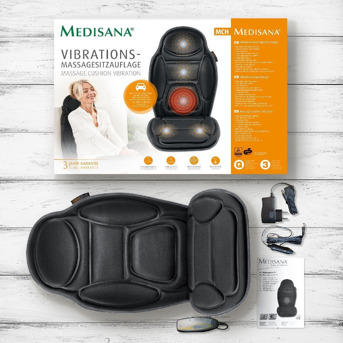 Medisana MCH 88935 Κάθισμα Μασάζ για το Σώμα με Δόνηση και Λειτουργία Θέρμανσης Μαύρο 88935 6