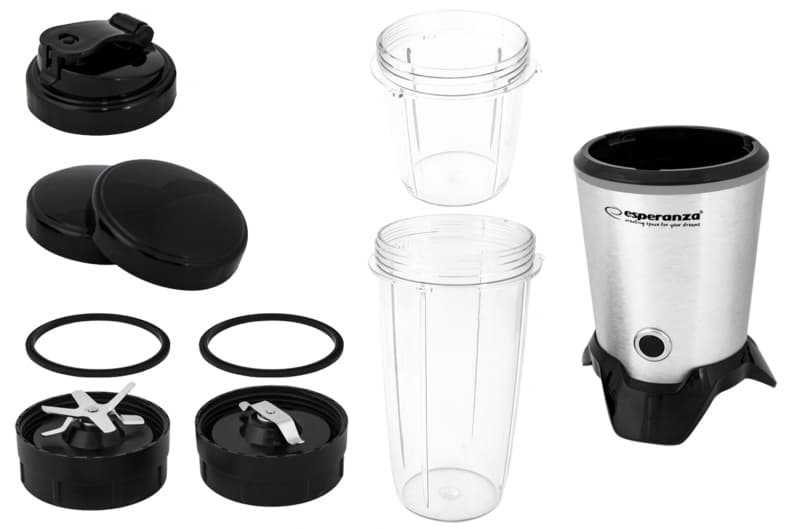 Esperanza Μπλέντερ με Πλαστική Κανάτα 1 lt 1000W Inox EKM028 5