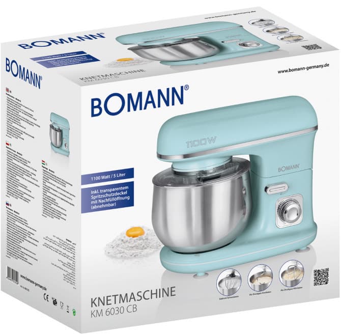Bomann KM 6030 CB Κουζινομηχανή 1100W με Ανοξείδωτο Κάδο 5lt Mint 4