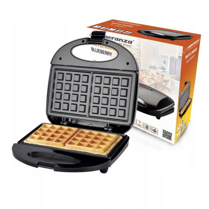 Esperanza Blueberry Βαφλιέρα για Τετράγωνες Βάφλες 2 Θέσεων 1000W 3