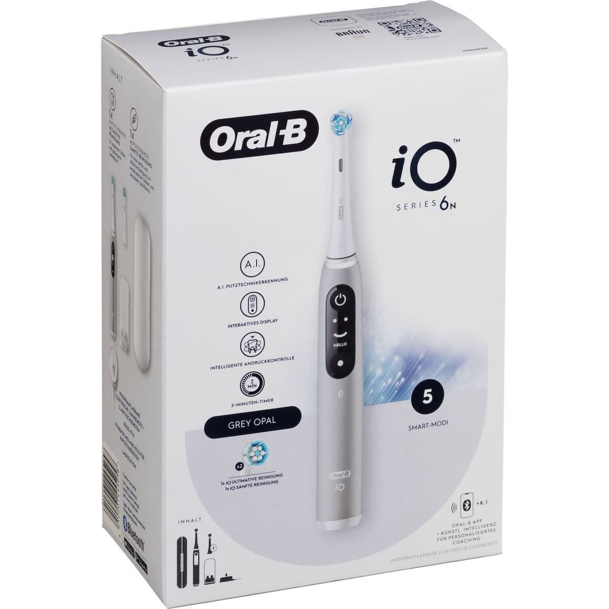 Oral-B iO Series 6 Ηλεκτρική Οδοντόβουρτσα με Αισθητήρα Πίεσης και Θήκη Ταξιδίου Grey Opal 3
