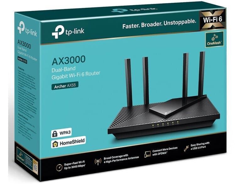TP-LINK Archer AX55 v1 Ασύρματο Router Wi‑Fi 6 με 4 Θύρες Gigabit 4