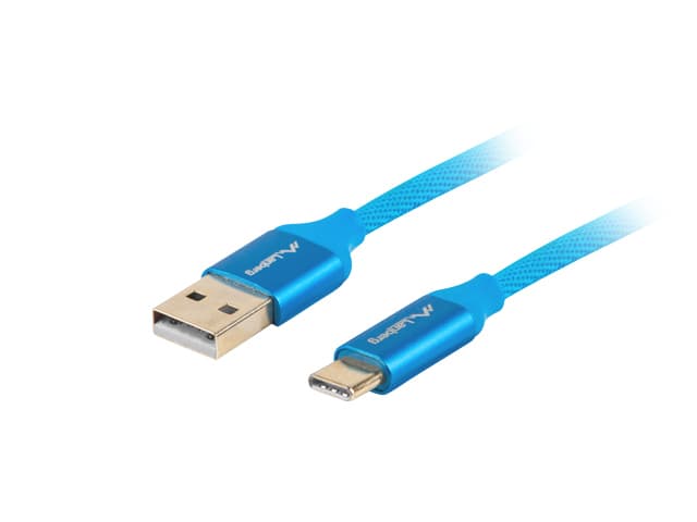 Lanberg Premium QC Braided USB 3.0 Cable USB-C male - USB-A Μπλε 0.5m CA-USBO-22CU-0005-BL 2