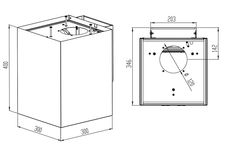 Maan Ponza Mini WPB 430 Απορροφητήρας Καμινάδα 30cm Λευκός 6