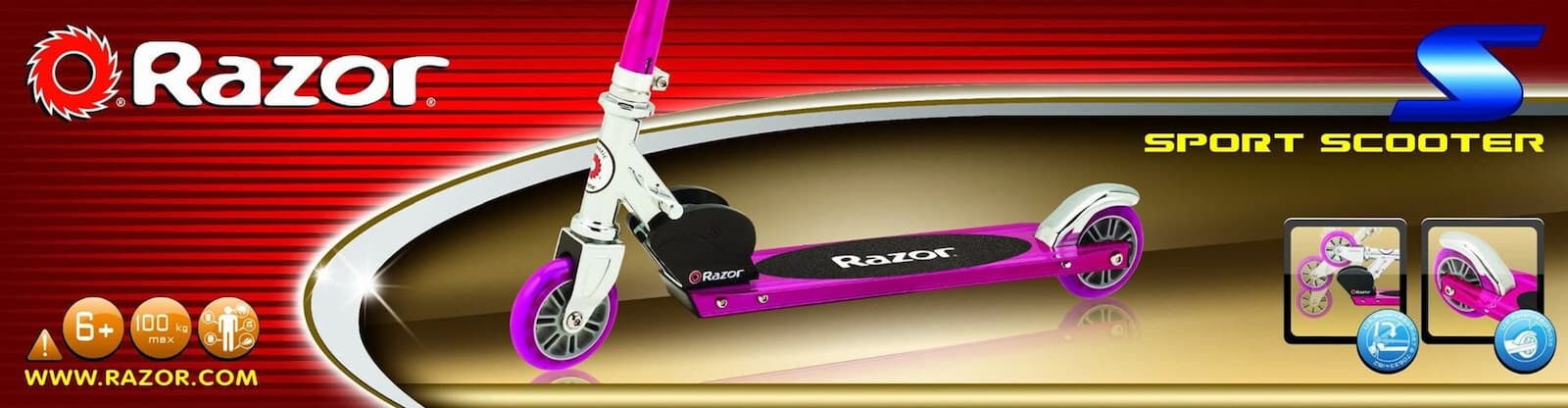 Razor Παιδικό Πατίνι Αναδιπλούμενο S Sport Δίτροχο Ροζ 13073051