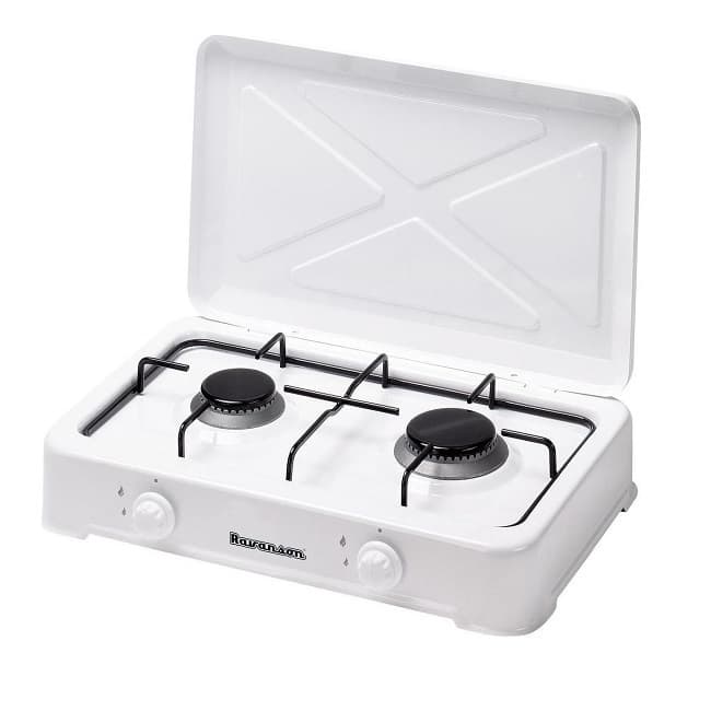 Ravanson K-02T K-02T Επιτραπέζια Εστία Υγραερίου Διπλή Λευκή 7