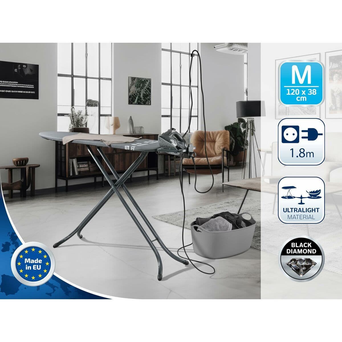 Leifheit Plus Σιδερώστρα για Σίδερο Ατμού Σπαστή 120x38x38cm