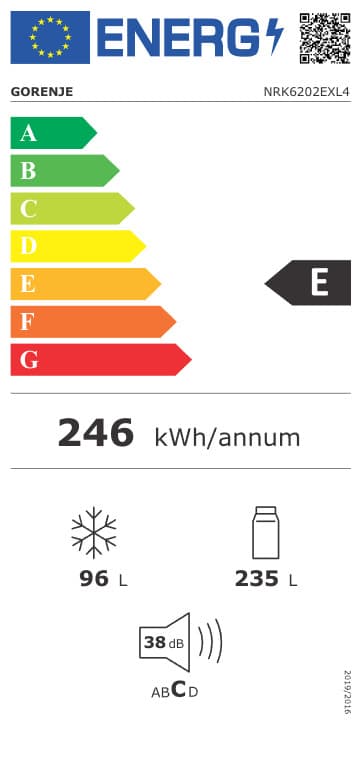 Gorenje Ψυγειοκαταψύκτης 331lt Total NoFrost Υ200xΠ60xΒ59.2εκ. Inox NRK6202EXL4 3
