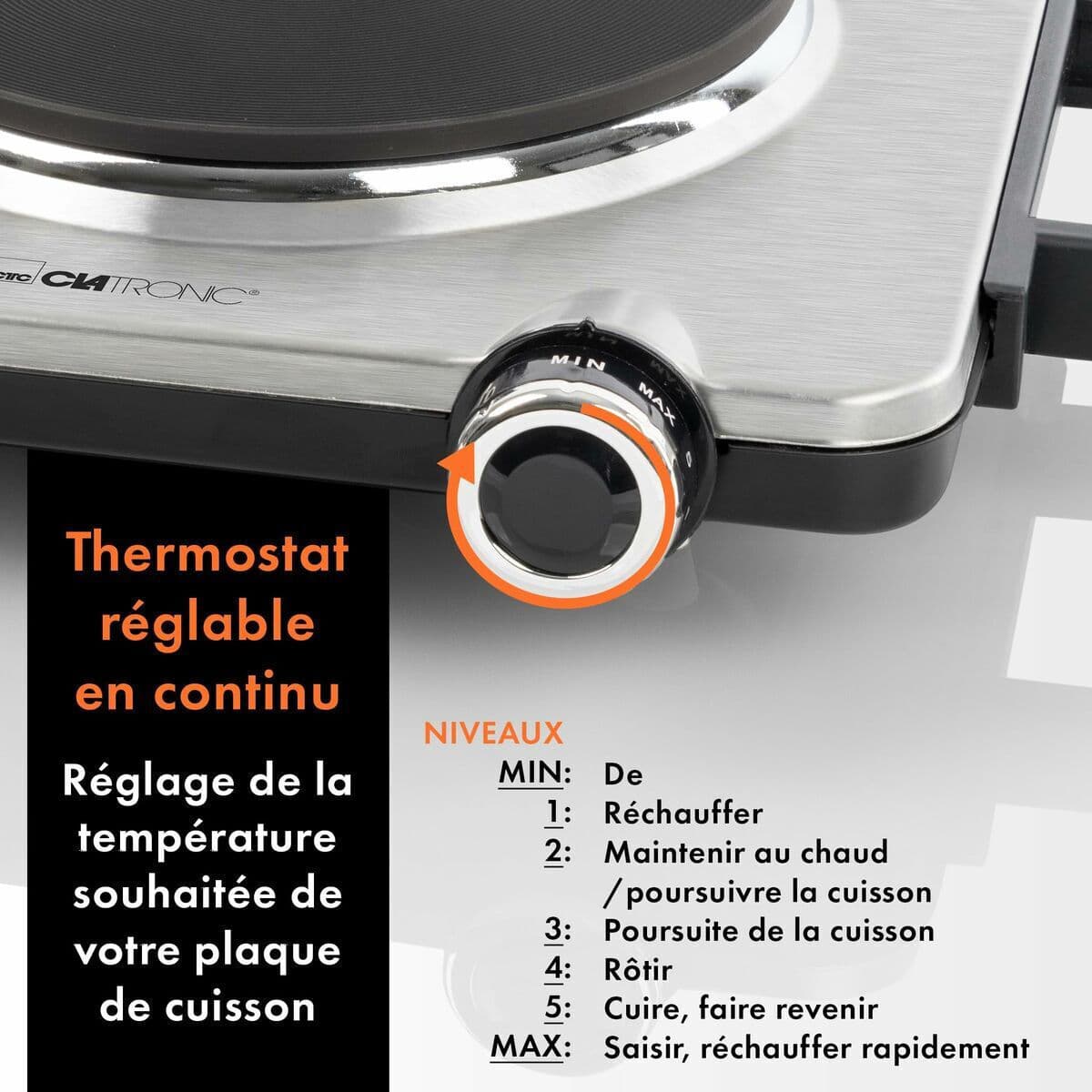 Clatronic EKP 3788 263986 Επιτραπέζια Εστία Εμαγιέ Μονή Inox 4