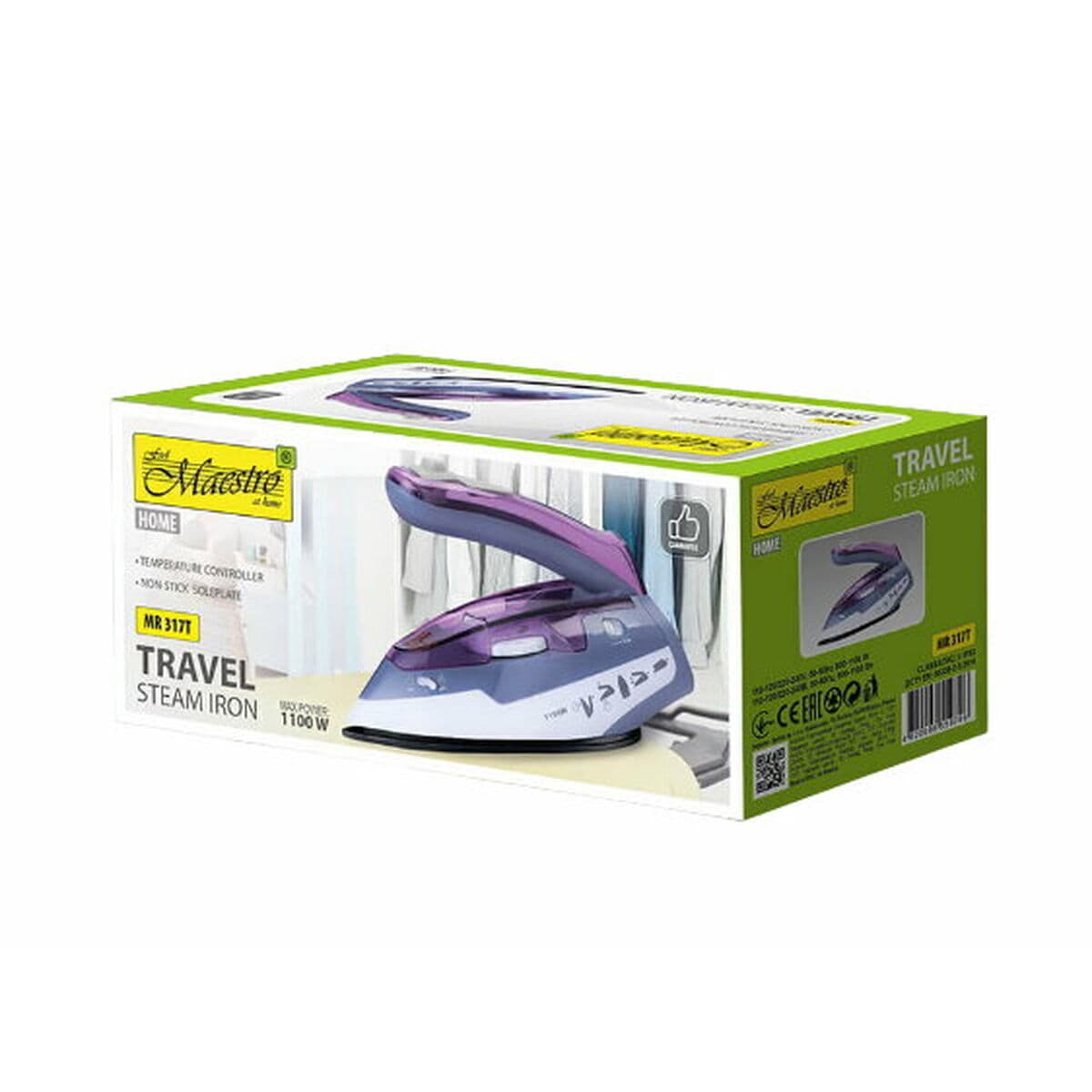 Maestro MR317T MR-317T Σίδερο Ατμού 1200W με Αντικολλητική Πλάκα 4