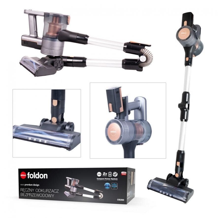 Eldom OB200 Επαναφορτιζόμενη Σκούπα Stick Γκρι 7